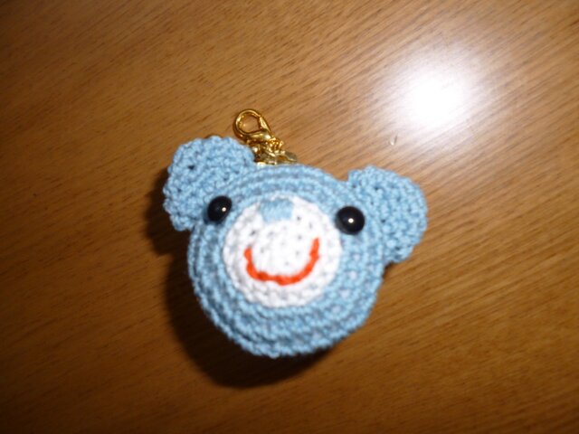 クマちゃんマカロンケース(青)の画像1枚目
