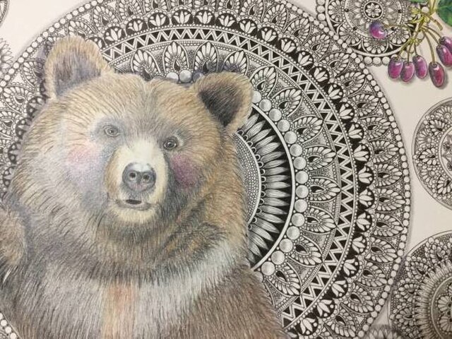 絵画。原画【ビールと熊】 絵画。原画【ビールと熊】