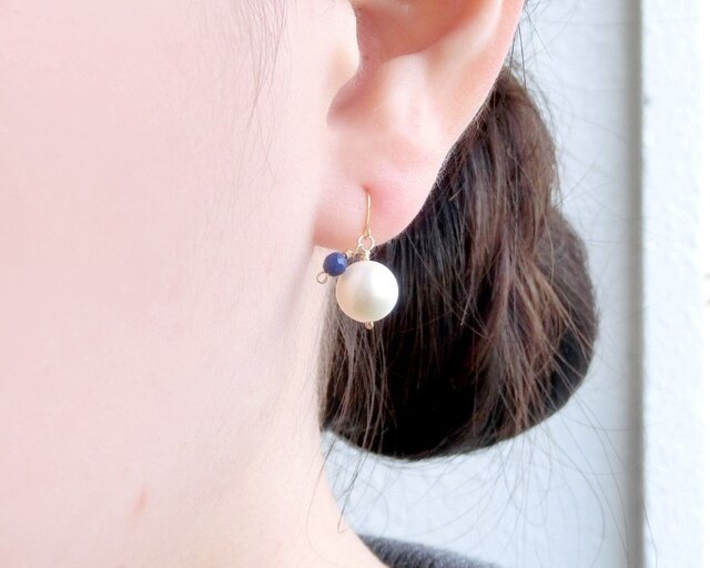 14kgf/淡水パールの一粒ピアス | iichi 日々の暮らしを心地よく