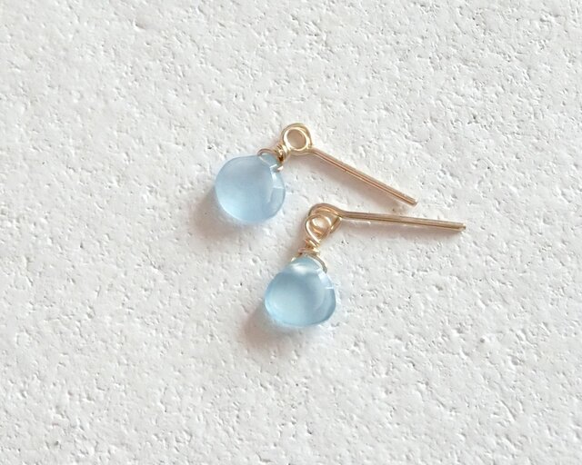 クリソコラコッパーインカルセドニー×エメラルドピアス✧14kgf