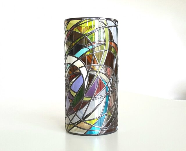 グラスアート花瓶大☆レトロ調フラワーベース | iichi ハンドメイド・クラフト作品・手仕事品の通販
