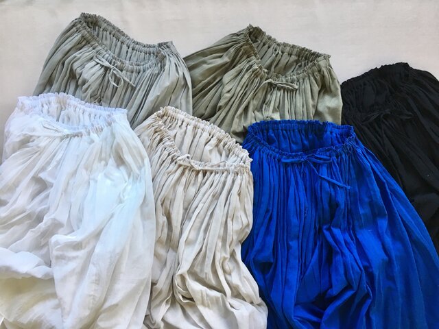 コットンシフォンギャザースカート【オーダー可能】の画像1枚目