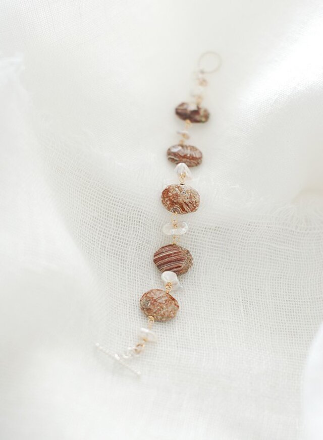 【送料無料】ゼブラジャスパーのブレスレット Gigi