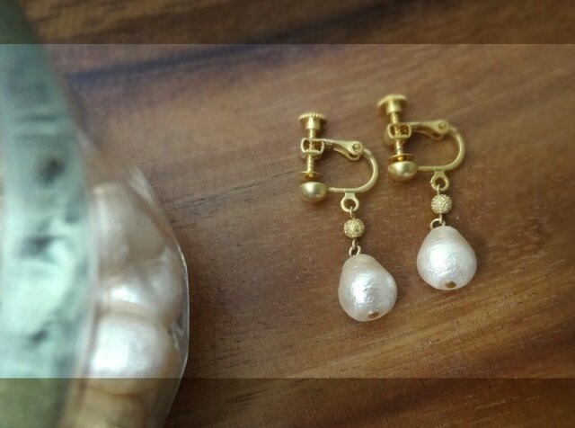 コットンパール S pierce・earringの画像1枚目