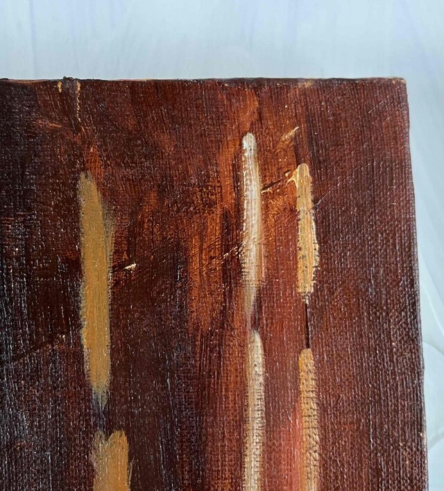 原画・油彩「夕方の部屋の中」絵画・F6（32×41㎝）アート・キャンバス
