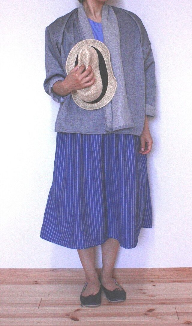 フレンチスリーブ　ローウエストワンピース