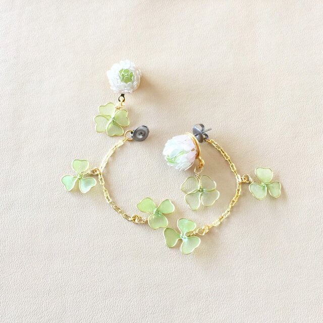 〜 Nono-hana 〜【ディップアート】シロツメクサとクローバー