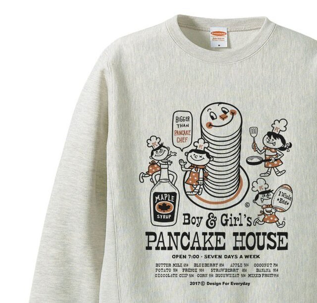 【厚手生地】【あったか】Boy&Girl'sパンケーキハウス S~XL トレーナー【受注生産品】の画像1枚目