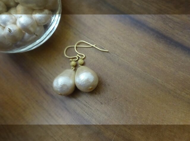 コットンパール L pierce・earringの画像1枚目