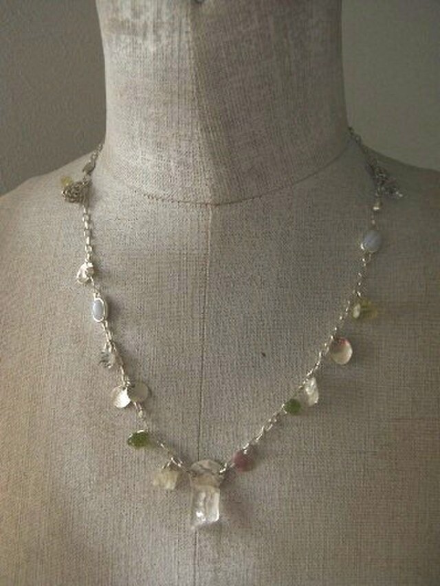 石いろいろmix　ネックレス