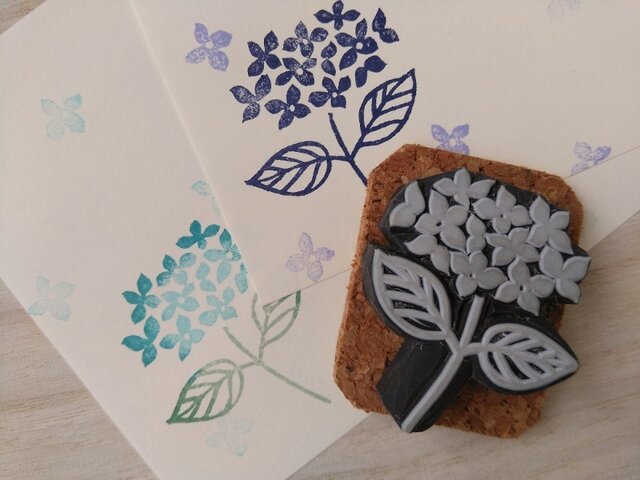 ◇受注作成◇消しゴムはんこNo12(紫陽花)の画像1枚目