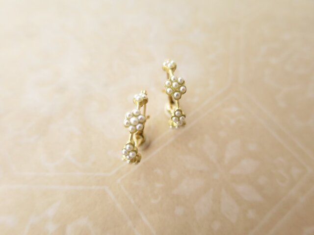 K18 Garland Pearl Pierceの画像1枚目