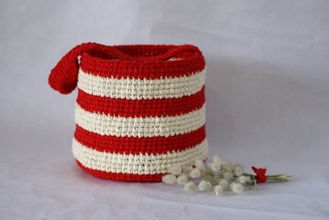 裂き編みバッグ（ワンハンドル、バケツ型） | iichi 日々の暮らしを