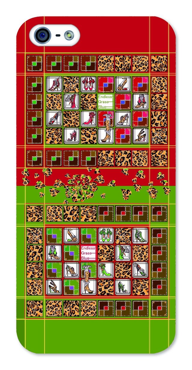 ヒョウ柄、シューズブティックをイメージしたスマートフォンケース