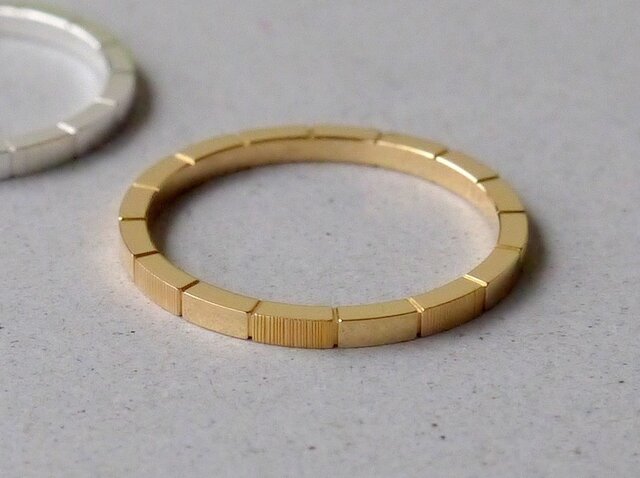 目切りリング ”Block” YG 8号〜14号の画像1枚目