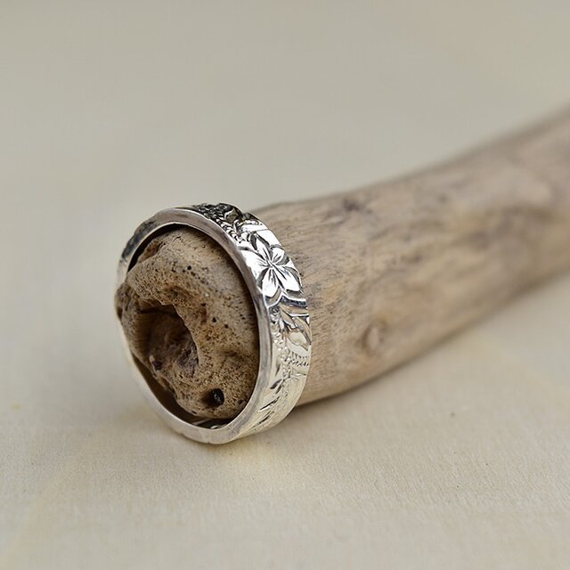 ハワイアンジュエリー　リング　4㎜幅　シルバー950　/009