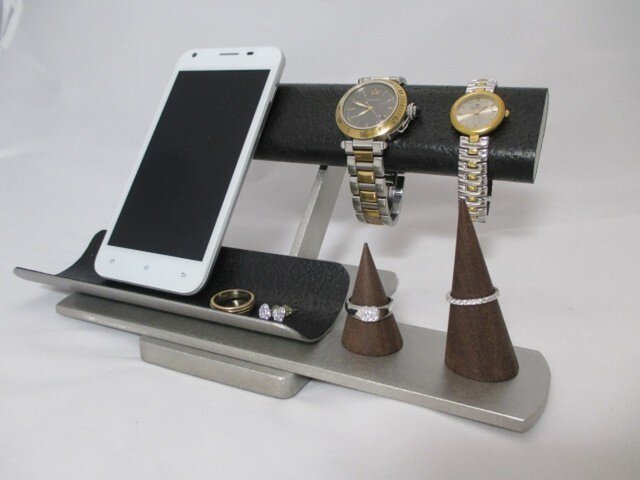 父の日のプレゼントに だ円パイプブラック腕時計4本掛け、スマホ ...