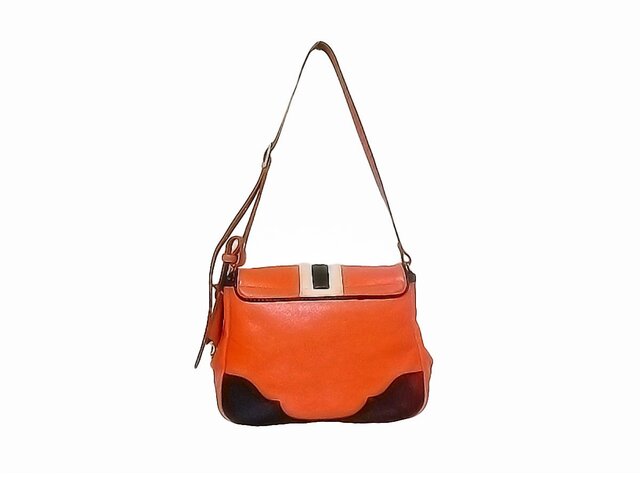 オレンジ ＆ カーフファー ショルダーバッグ | iichi 日々の