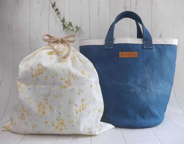 ハンドメイド、トートバック、帆布 ラウンド&ティアドロップ ハンドメイド、トートバック、帆布 ラウンド&ティアドロップ