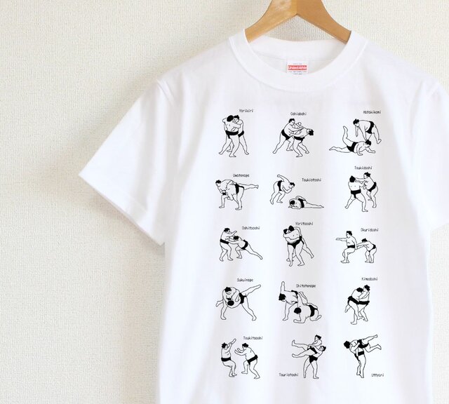 おすもうさんの決まり手Tシャツ メンズの画像1枚目