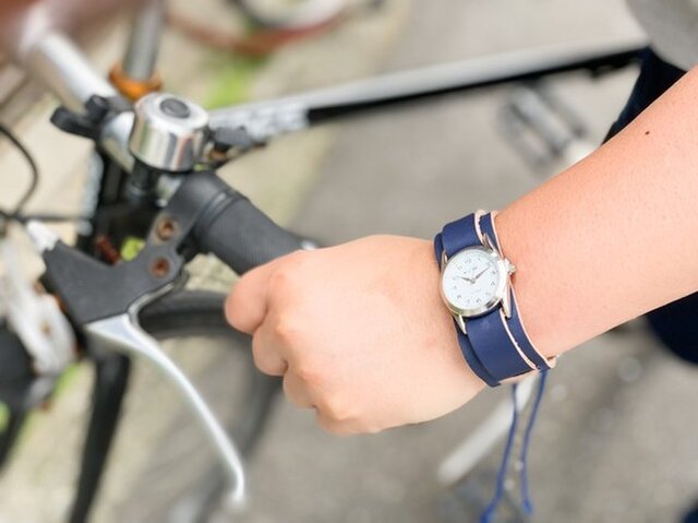 Wpiles 休日パパのカジュアルネイビー Wパイルズ 腕時計 バングルウォッチ Wpw Nnn N Iichi ハンドメイド クラフト作品 手仕事品の通販