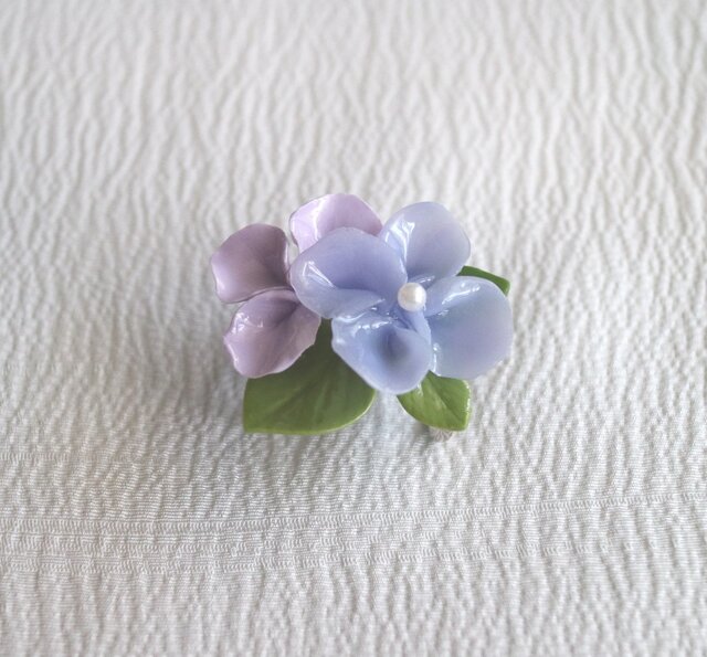 あじさいの帯留《 額の花 紫 》の画像1枚目