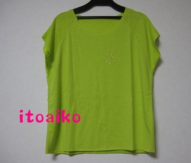 コットンが気持ち良い☆☆キラキラTシャツ☆(ライム)の画像1枚目