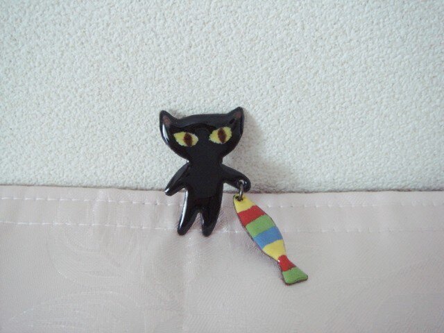 黒猫 しましまお魚いいでしょう♪の画像1枚目