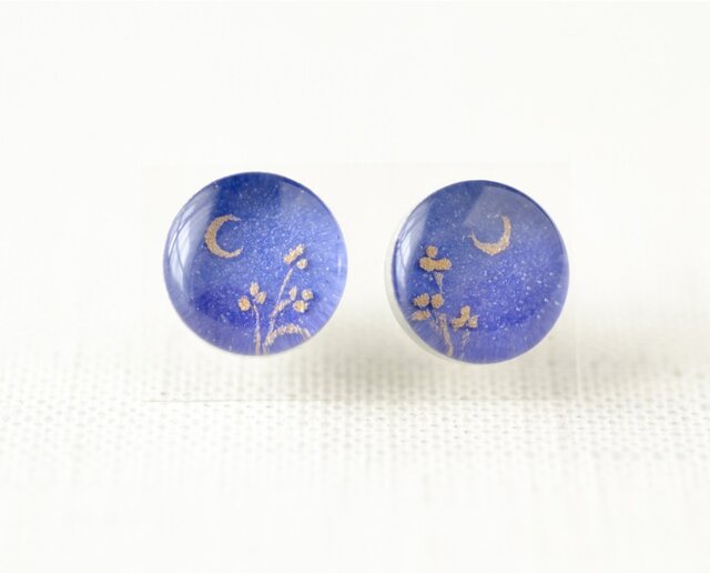 まるピアス28/三日月と三つ葉の画像1枚目