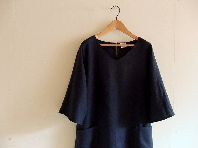 リネンvネックワンピース L Iichi ハンドメイド クラフト作品 手仕事品の通販