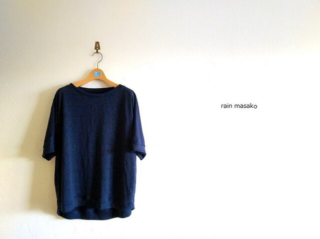 ボートネックのTシャツカットソー*ドルマン*麻混の画像1枚目