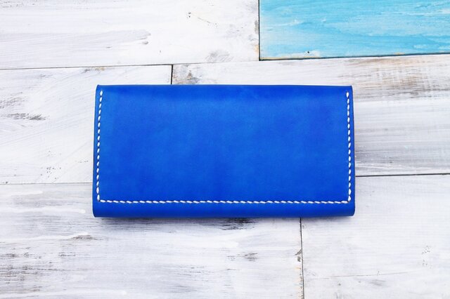 切線派】牛革手作り手縫い収納オルガン長財布手染め / 総手縫い  