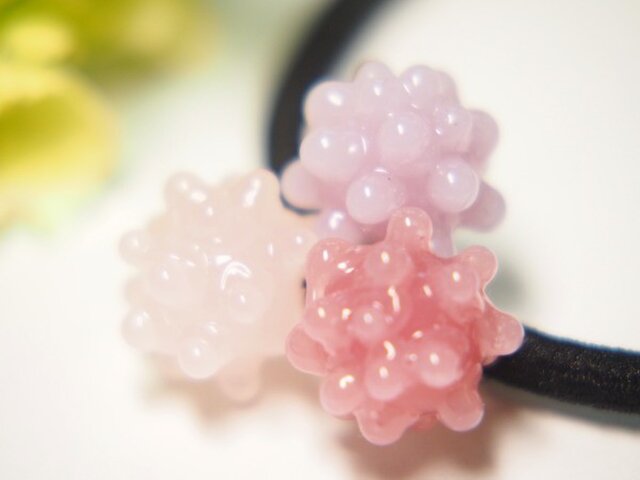 こんぺいとうのヘアゴム ピンク系の画像1枚目