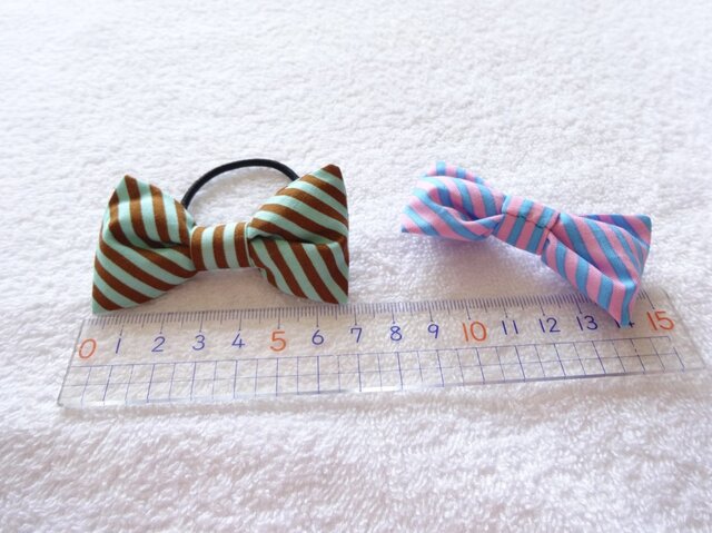 しましま リボンのヘアゴム | iichi 日々の暮らしを心地よくする