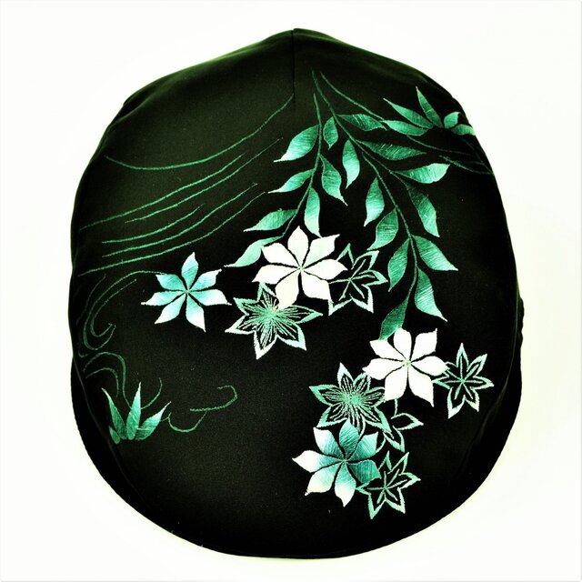 絵羽織ハンチング 花刺繍の画像1枚目