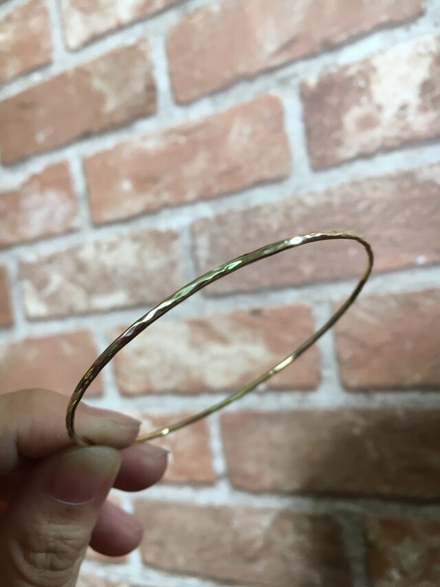 真鍮 約1.6mm 輪っかタイプ バングル ブレスレットの画像1枚目