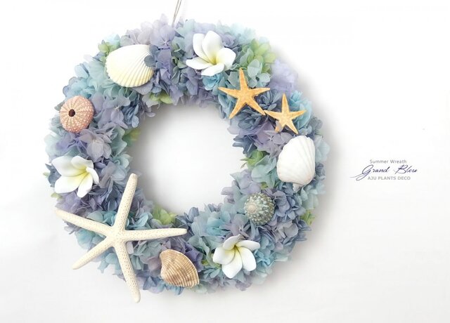 Summer Wreath ~Grand Bleu~(1317)25cmの画像1枚目