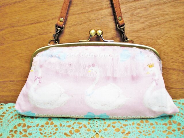 おさいふポシェット スワン(ピンク)の画像1枚目
