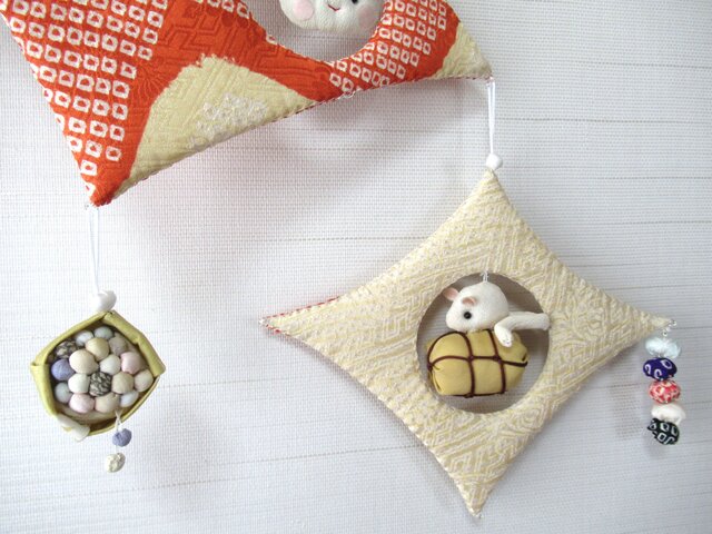 ☆節分 ☆歳時物☆豆まき☆ちりめん細工☆着物地☆壁飾り