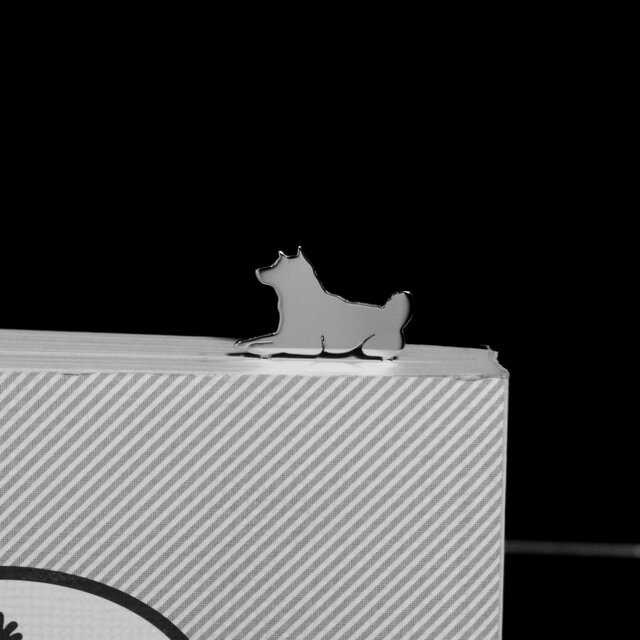 Dog-BookMark-27-d シルバーブックマーク しおり 柴犬【受注制作】の画像1枚目