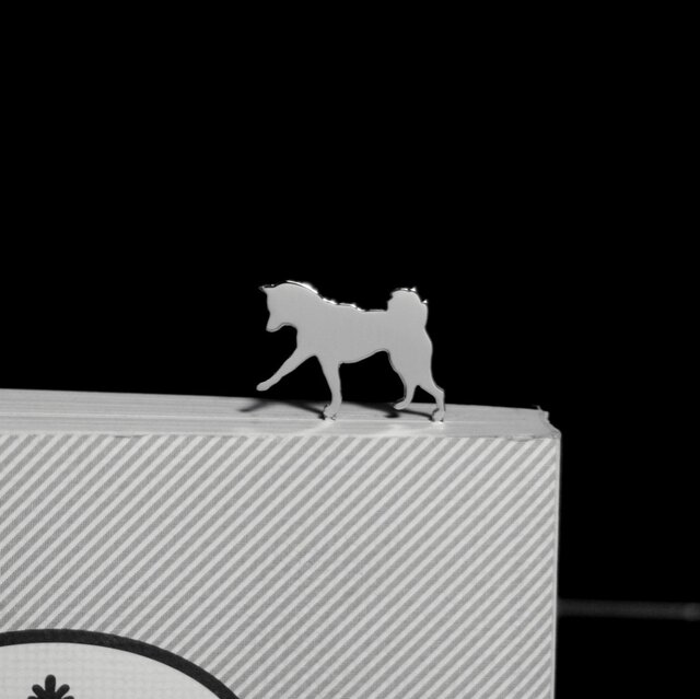 Dog-BookMark-28-d シルバーブックマーク しおり 柴犬【受注制作】の画像1枚目