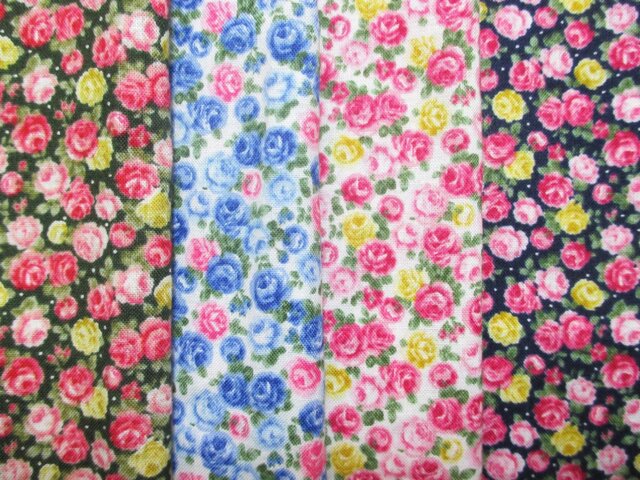 ☆布55×30 4枚入り☆小花柄カラフル4種セットの画像1枚目
