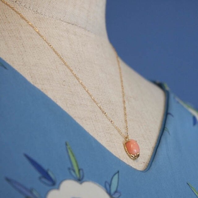 tiara K18 necklace (珊瑚)【FN195】の画像1枚目