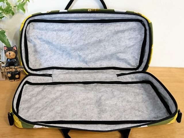 ヤマハ用／手作りクラリネットケースカバー／しずく柄／グリーン