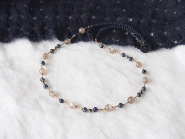 Navy-Brown Necklaceの画像1枚目