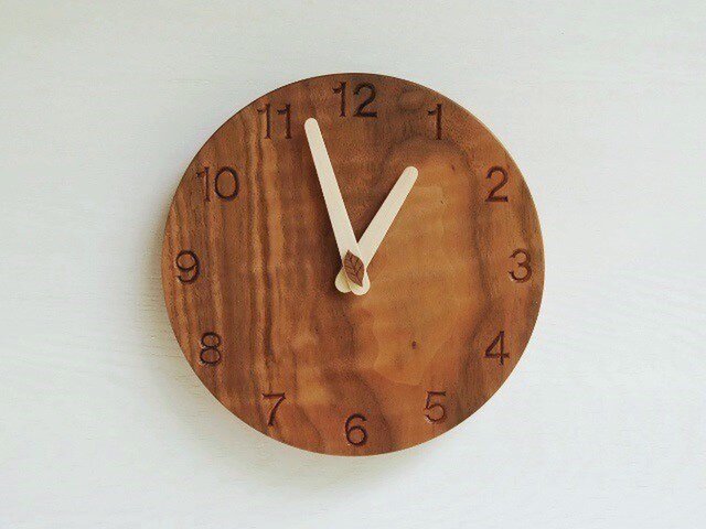 直径20cm 掛け時計 ウォールナット【1717】の画像1枚目