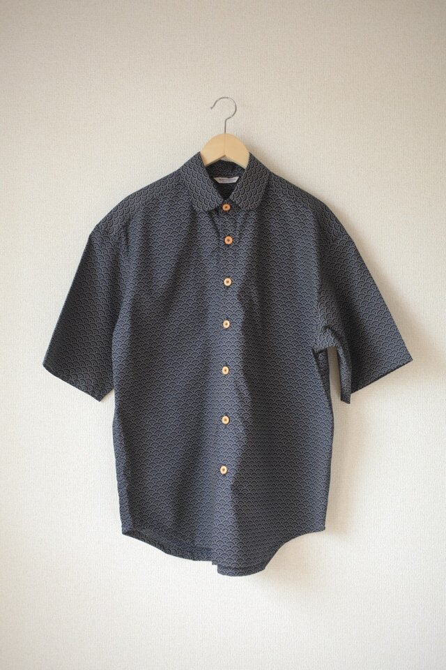 Men's cotton青海波シャツ (no.045)の画像1枚目