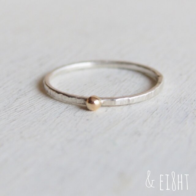 再販】- K10/SV - Textured Ring w/ Gold Grain | iichi 日々の暮らし