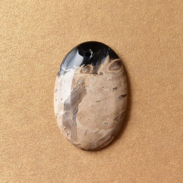 珪化木 ペトリファイドウッド インドネシア産 パームウッド 通し穴 29cts./ 化石・フォッシルの画像1枚目