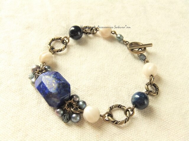 Bracelet ラピスラズリ(B0336)の画像1枚目